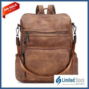 Large Leather Backpack Purse for Women Travel Designer Shoulder Bag